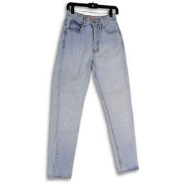 Womens Blue Denim Light Wash Pockets Stretch Skinny Leg Jeans Size 29