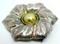 Taxco Mexico 925 & Brass Accent Modernist Dome Puffed Flower Brooch 13.5g image number 3