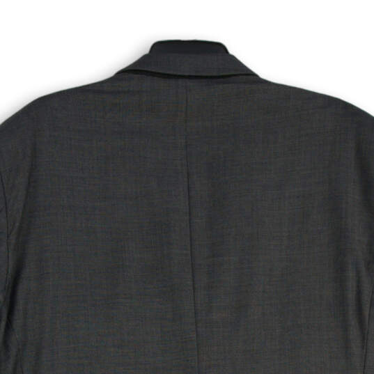 Mens Gray Long Sleeve Notch Lapel Single Breasted Two Button Blazer Size 46 image number 4