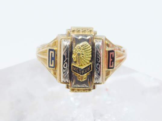 Vintage 1959 10K Yellow Gold Class Ring 4.7g image number 1