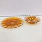 Bundle of 3 Orange Carnival Glass Serving Pieces image number 1