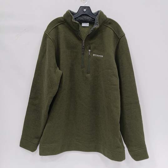 Columbia Men's Green 1/4 Zip Pullover Fleece Jacket Size XL image number 1