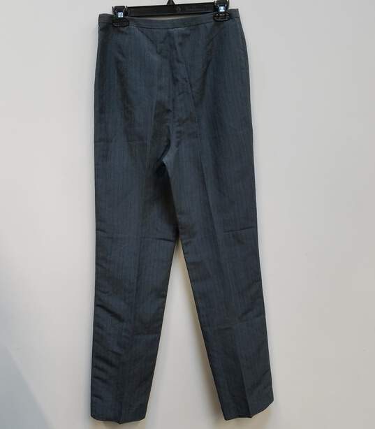 Womens Gray Striped High Rise Side Zip Pleated Casual Dress Pants Size 42 image number 6