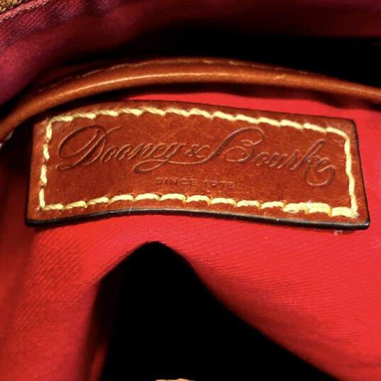 Dooney & Bourke Zip Shoulder Bag Navy/Brown Leather image number 5