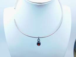 Artisan 925 Garnet Modernist Collar Necklace & Jewelry 30.3g alternative image