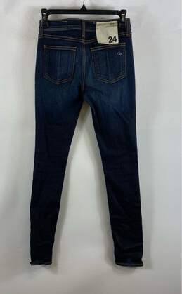 NWT Rag & Bone Womens Blue Denim Low Rise Dark Wash Skinny Jeans Size 24 alternative image