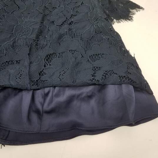 NWT Eliza J. WM's Midnight Blue Lace & Satin Midi Dress Size 10 image number 3