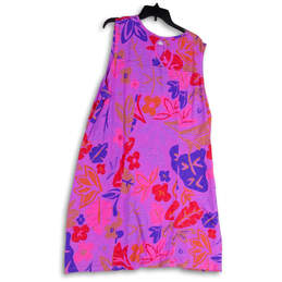NWT Womens Multicolor Printed Key Hole Back Sleeveless Mini Dress Size 3X alternative image
