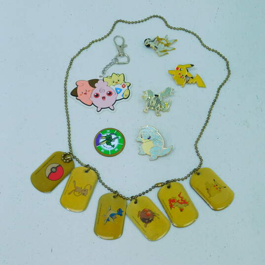 VTG 1998 Nintendo Pokemon Collectible Dog Tags w/ Official Pins Keychain & Coin image number 1