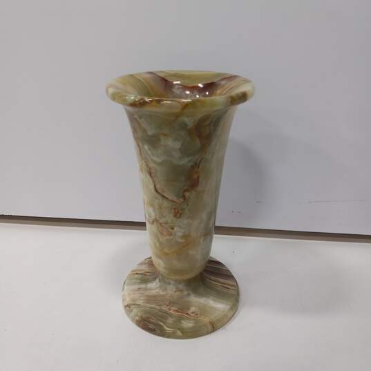 Large Green Marble Vase image number 1