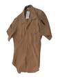 Unbranded Mens Tan Short Sleeve Button Up Uniform Shirt Size 15.5 image number 1