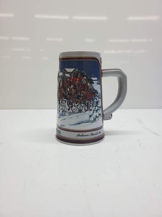 Budweiser Clydesdales Holiday Beer Stein 1989 image number 1