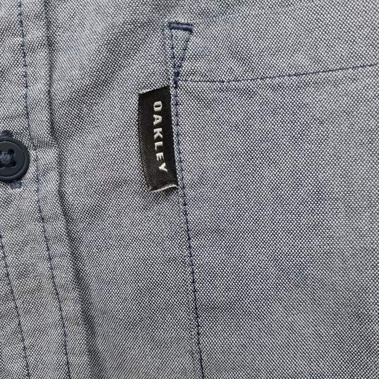 Oakley Men's Blue 100% Cotton Button-Up Shirt Size M image number 5