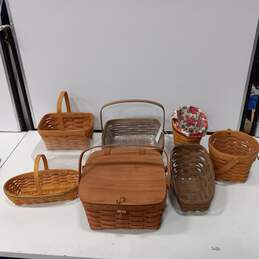 7pc Set of Assorted Longaberger Woven Baskets