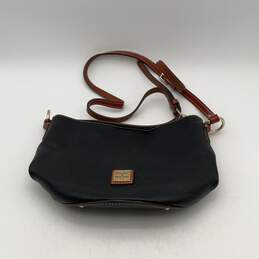 Dooney & Bourke Womens Black Brown Adjustable Strap Bottom Stud Crossbody Bag alternative image