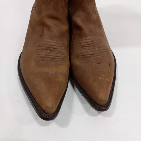 Western Style Brown Leather Riding Boots EU Size30.5 image number 6