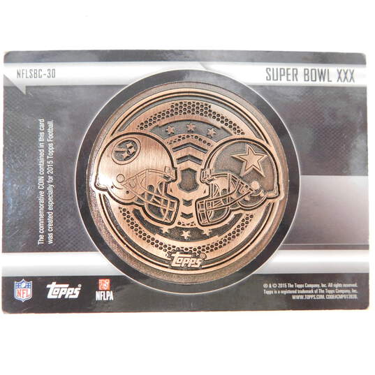 2015 Topps NFL Super Bowl XXX Commemorative Coin Cowboys vs Steelers image number 3