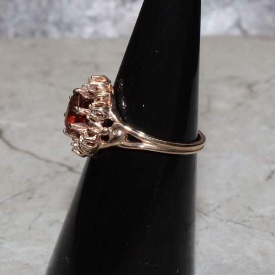 10K Yellow Gold Citrine CZ Accent Ring Size 6 - 3.0g image number 3