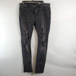 All Saints Men Black Distressed Jeans Sz W33