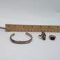 terling Silver Multi Gemstone Sz 6 1/2 & 6 Rings Cuff 5 Inch Bracelet Bundle 3pcs 33.4g image number 9