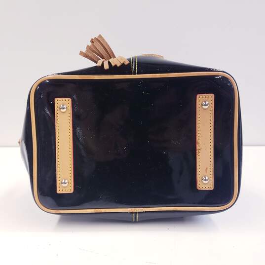 Dooney & Bourke Patent Leather Drawstring Bucket Bag Black image number 5