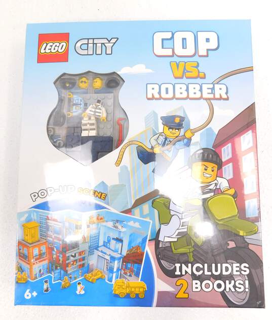 City Cop Vs. Robber Activity Book + Factory Sealed Sets 60332: Stunt Bike & 60318: Fire Helicopter image number 4