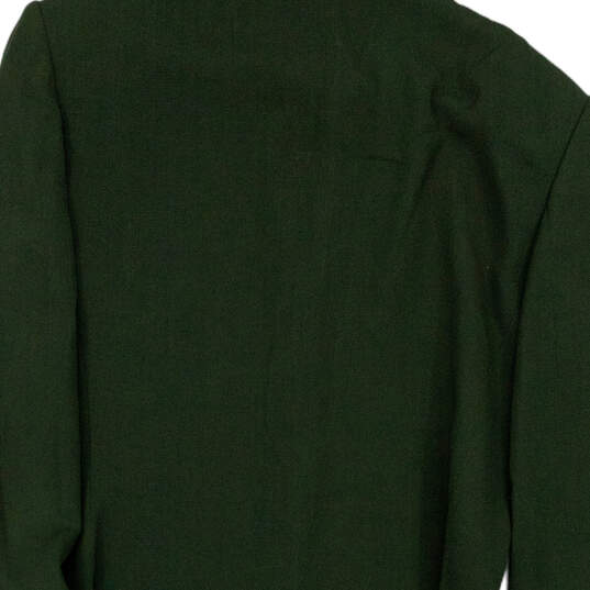Womens Green Notch Lapel Collar Long Sleeve Pockets 3-Button Blazer Size 4 image number 4