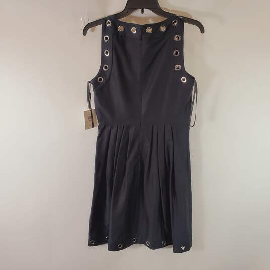 Calvin Klein Women Black Fit & Flare Dress With Metal Grommets 6 NWT image number 2