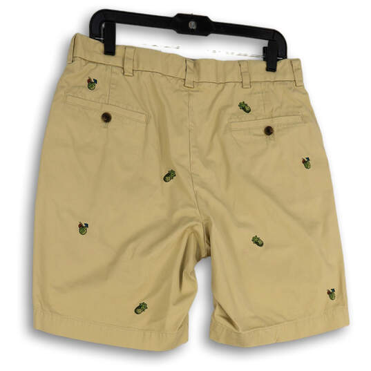 Mens Beige Pineapple Print Slash Pocket Flat Front Chino Shorts Size W33 image number 2
