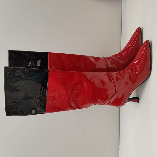 L'Atelier de Charlotte Debbie Black, Red Boots Size 41 EU / Women's 10.5 US image number 3
