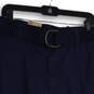 NWT Mens Navy Blue Flat Front Flap Pocket Belted Cargo Shorts Size 32 image number 3