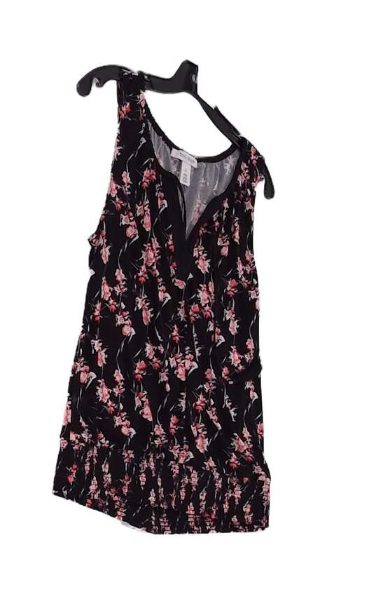 Womens Black Floral Sleeveless Blouse Top Size Medium image number 2