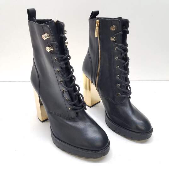 Michael Kors Leather Porter Lace Up Boots Black 8.5 image number 3