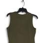 Ann Taylor Womens Brown Round Neck Sleeveless Ruched Sheath Dress Size Small image number 4