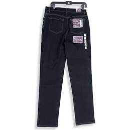 NWT Amanda Womens Blue Dark Wash 5-Pocket Design Straight Jeans Size 8 alternative image