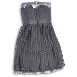 NWT Womens Black Sleeveless Polka Dot Strapless Mini Dress Size 4