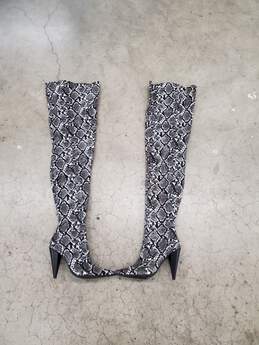 Women's Jeffrey Campbell Snake Print High Heel boots Size-9 used alternative image