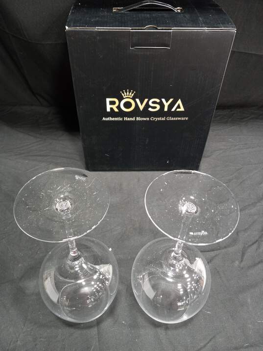 Rovsya Hand Blown Wine Glasses 2pc Set image number 2