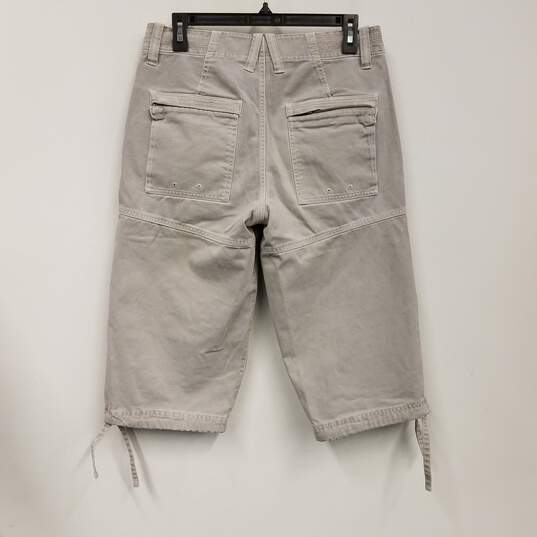 Unisex Adult Gray Cotton Flat Front Slash Pockets Casual Cargo Short Sz 29 image number 2