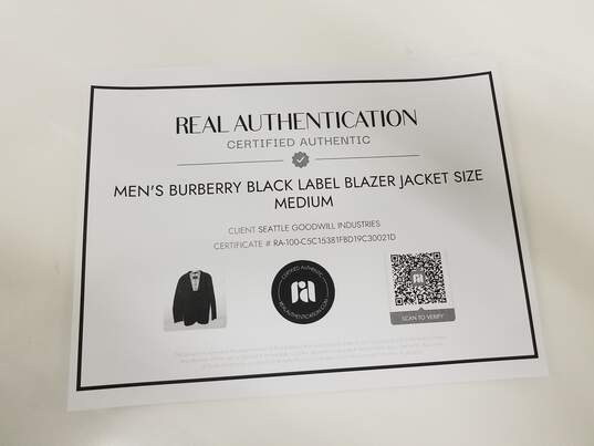 Burberry Black Label Blazer Jacket Men's Size M image number 5