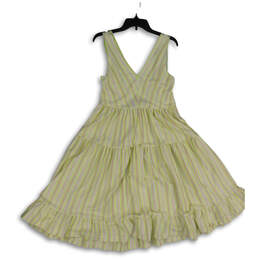 Womens Multicolor Striped Sleeveless V-Neck Deep Back Maxi Dress Size MP