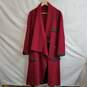 Women's dark red burgundy wool wrap front coat M image number 1