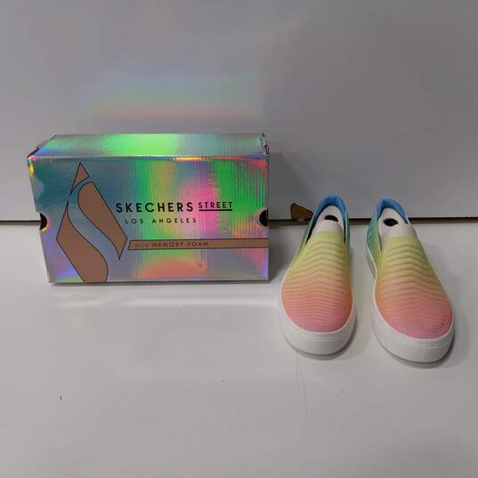 Skechers Street Women's Poppy Rainbow Memory Foam Sneakers Size 8 image number 1