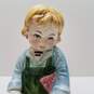 Porcelain Young Boy with Overalls and Hat Figurine image number 5