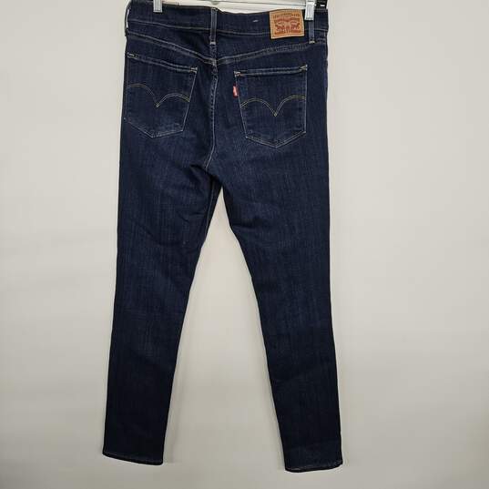 Dark Blue Denim Mid Rise Shaping Skinny Jeans image number 2