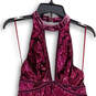 Womens Purple Sequin Sleeveless Halter Neck Back Zip Mini Dress Size 0 image number 3