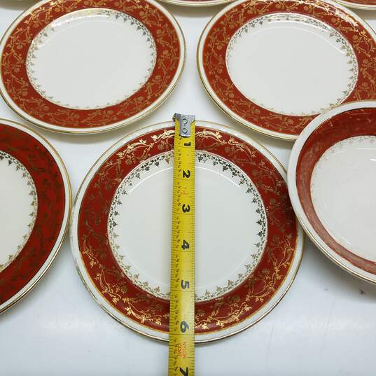 Craftsman dinnerware USA red and gold festive holiday plates lot image number 6