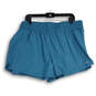Womens Blue Pleated Elastic Waist Pull-On Athletic Shorts Size XXL image number 1