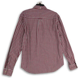 Mens Magenta Plaid Long Sleeve Pockets Collared Button-Up Shirt Size Large alternative image