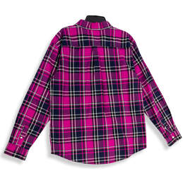 NWT Mens Pink Purple Plaid Collared Long Sleeve Buton-Up Shirt Size XL alternative image